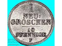 1 new groschen 1856 10 pfennigs Germany Saxony silver