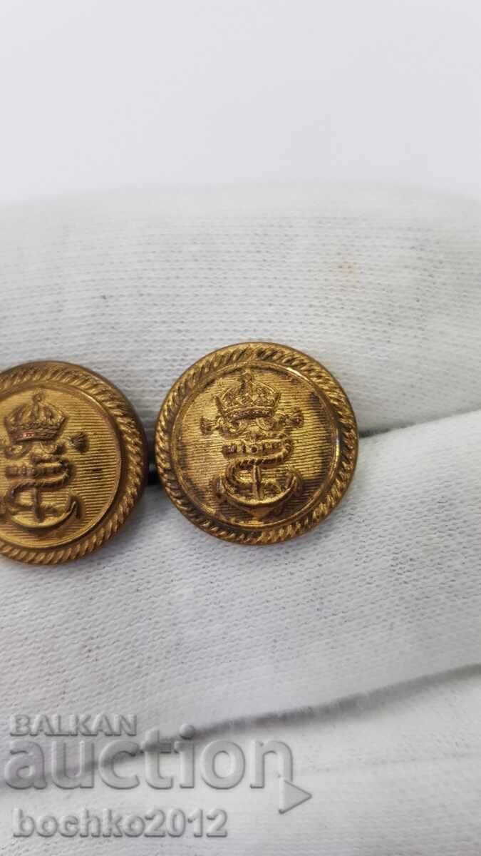 2 buc. Nasturi regali bulgărești de marină pentru epoleți Boris al III-lea cu preț € 24.00 | 46.94 BGN 2 buc. Nasturi regali bulgărești de marină pentru epoleți Boris al III-lea cu preț € 24.00 | 46.94 BGN