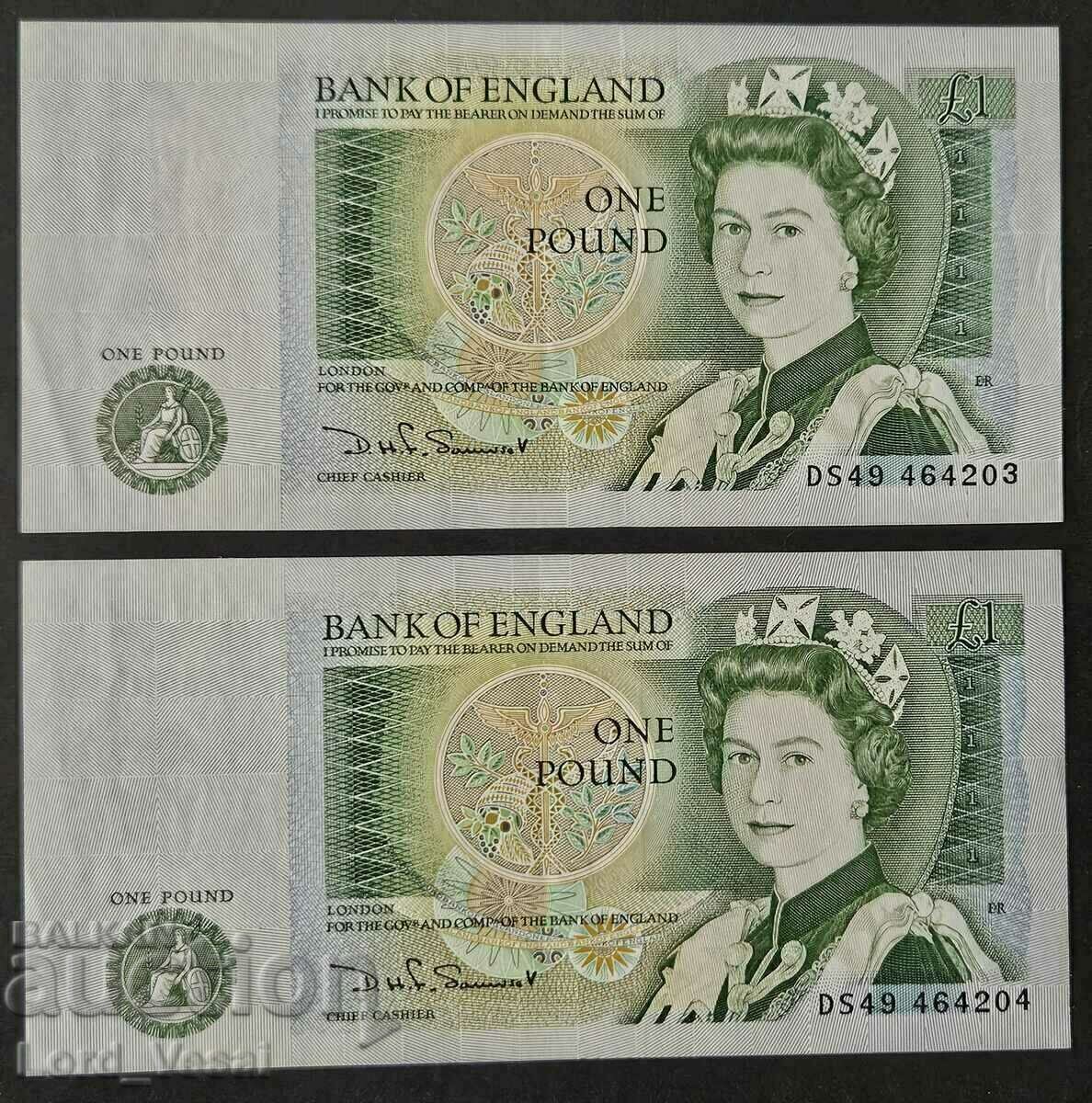 UK 1 Pound - Elisabeta a II-a (Sir Isaac Newton) ND (1978-1984)
