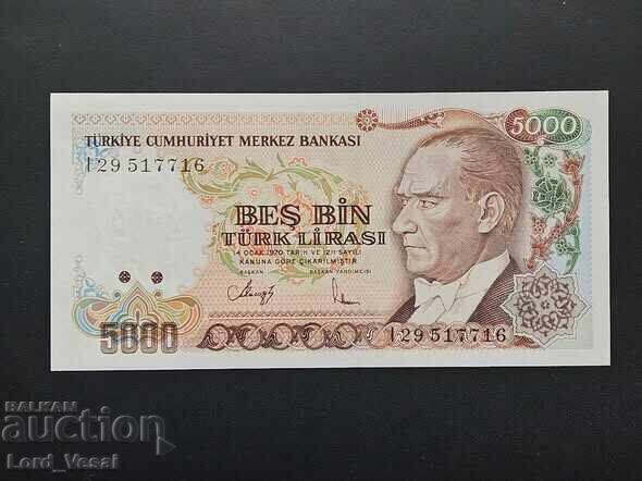 Turcia 5000 lire ND (1990) UNC