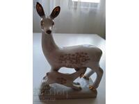 "Doe with fawn" figurine (deer). Polonne porcelain. USSR