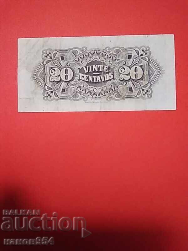 Bancnotă 20 centavos Mozambic 1933 cu preț € 3.00 | 5.87 BGN