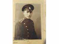 FOTOGRAFIE PE CARTON JUNCĂR-ȚARIST-SABIE, GENERAL, ORDIN, BAIONETĂ, UNIFORMĂ