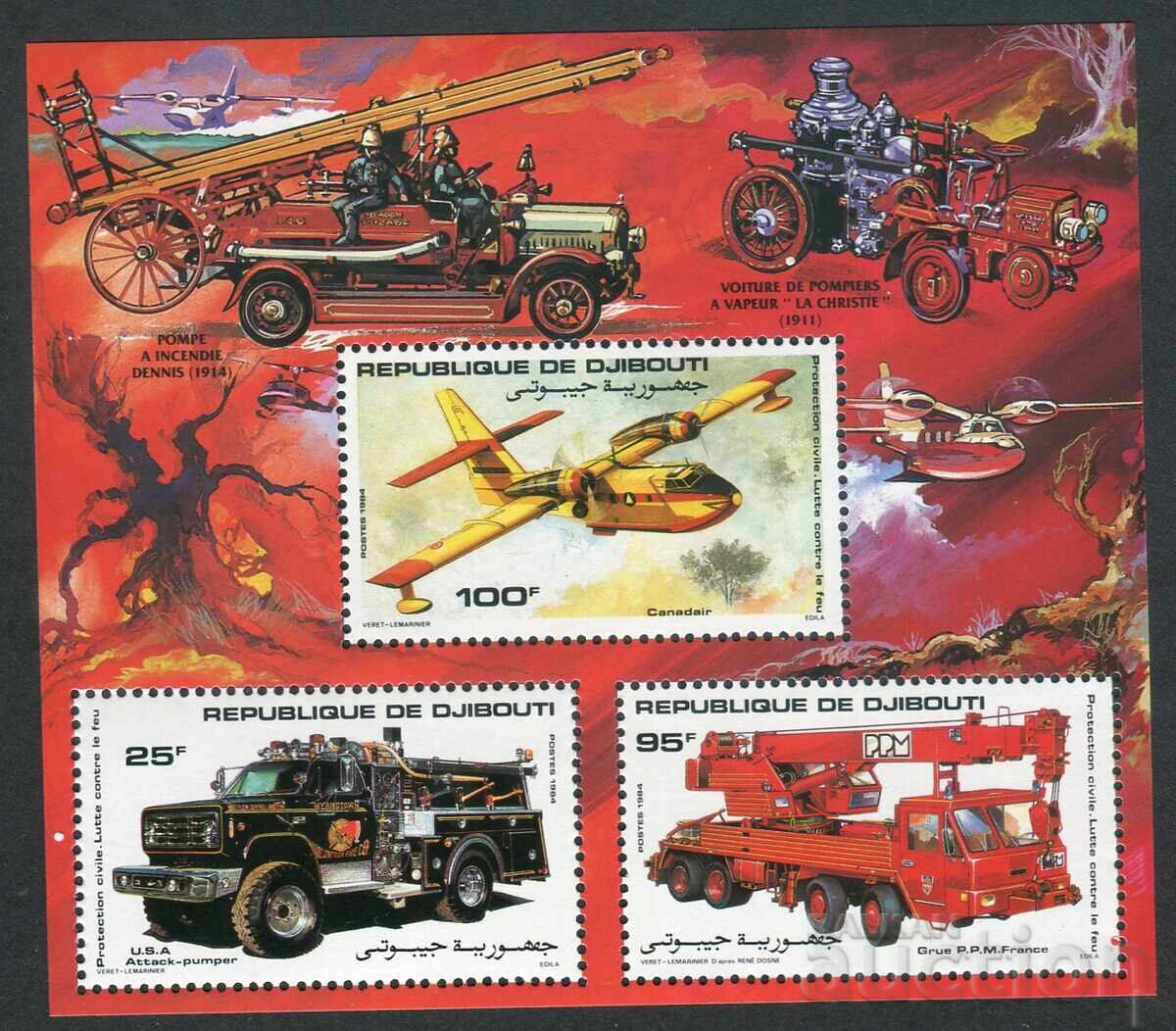 Δημοπρασία Τζιμπουτί 1984 MnH - Αυτοκίνητα, πυροσβεστικά οχήματα και αεροπλάνα
