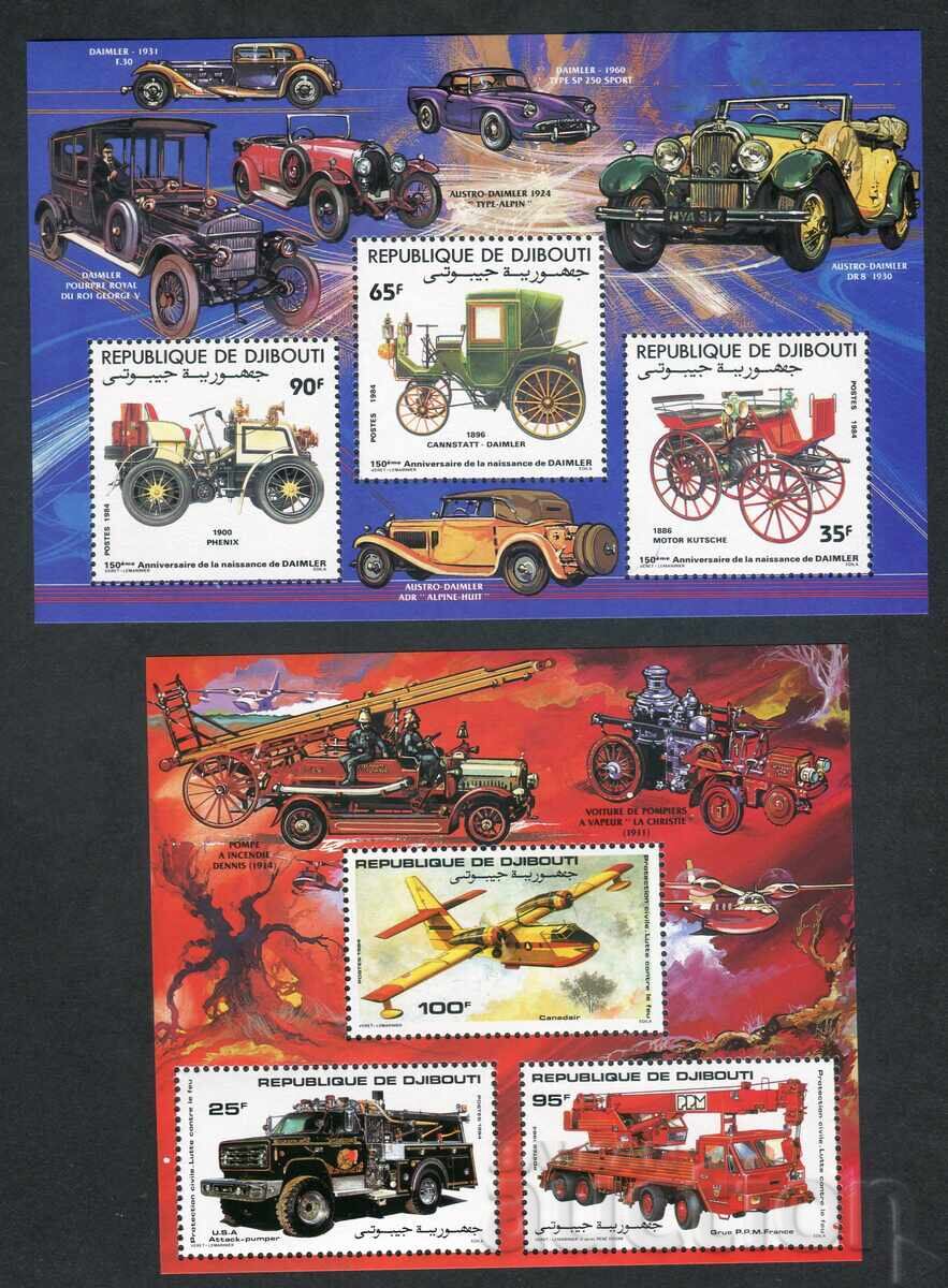 Τζιμπουτί 1984 MnH - Αυτοκίνητα, πυροσβεστικά οχήματα και αεροπλάνα