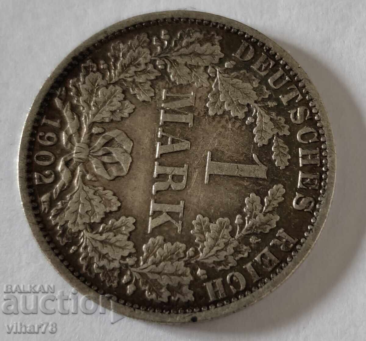 СРЕБЪРНА МОНЕТА ОТ 1 Марка 1902г с цена € 49.99 | 97.77 лв. СРЕБЪРНА МОНЕТА ОТ 1 Марка 1902г с цена € 49.99 | 97.77 лв.