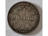 СРЕБЪРНА МОНЕТА ОТ 1 Марка  1902г