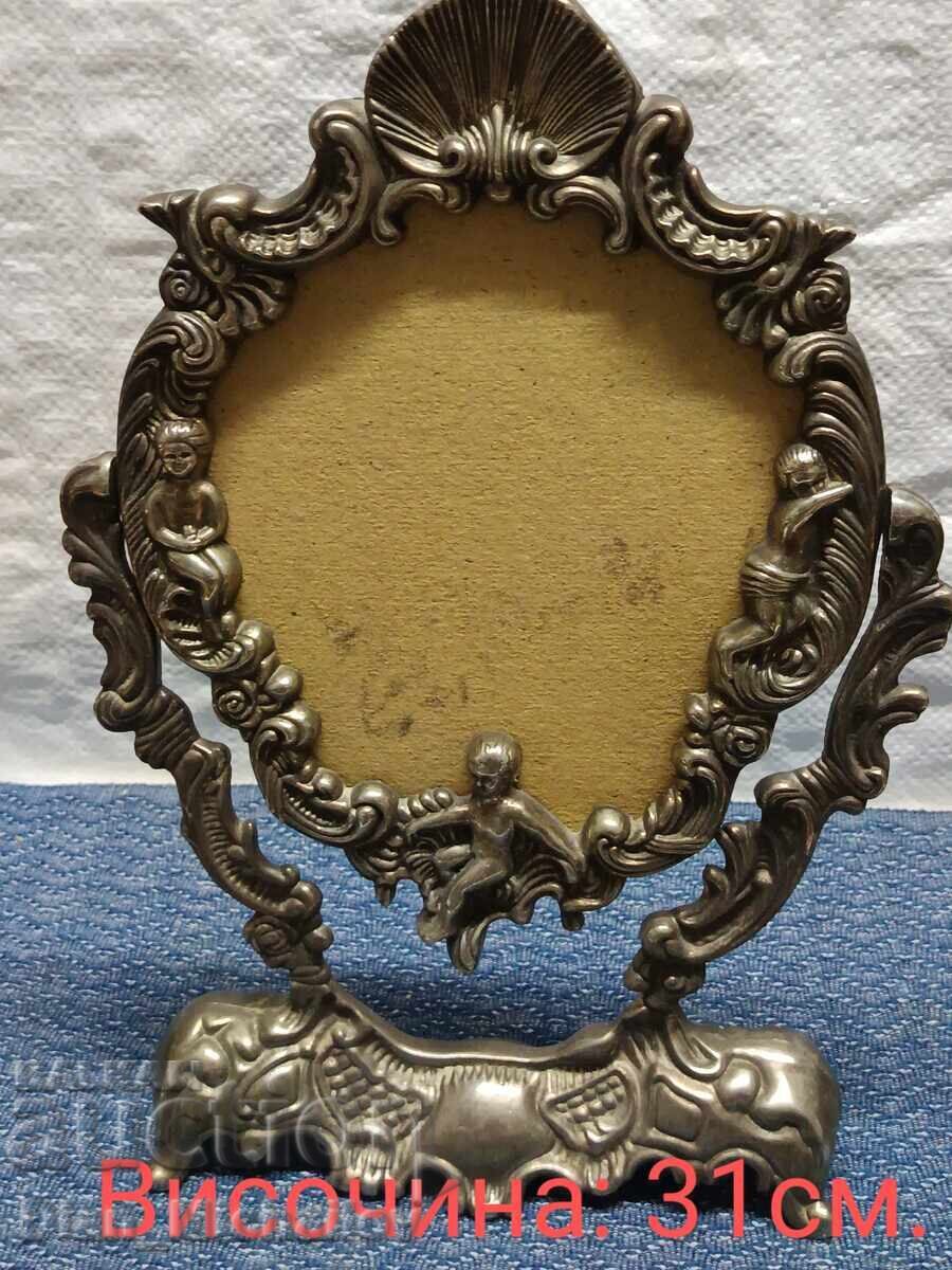 Ramă barocă din bronz pentru fotografie/oglindă Ramă barocă din bronz pentru fotografie/oglindă