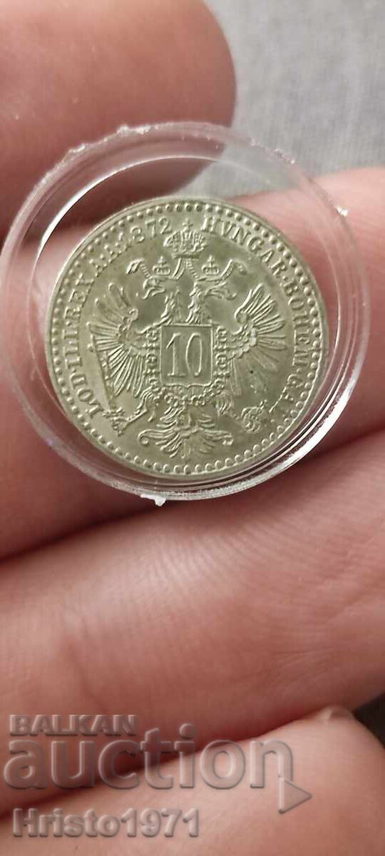 10 Kreuzer 1872 cu preț € 35.00 | 68.45 BGN 10 Kreuzer 1872 cu preț € 35.00 | 68.45 BGN