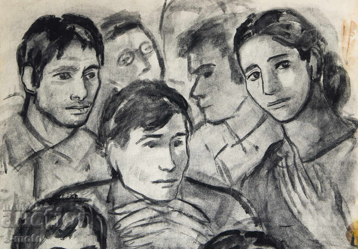 Livrarea Mara Țonceva ( 1906 - 1989 ) acuarelă compoziție figurativă Livrarea Mara Țonceva ( 1906 - 1989 ) acuarelă compoziție figurativă