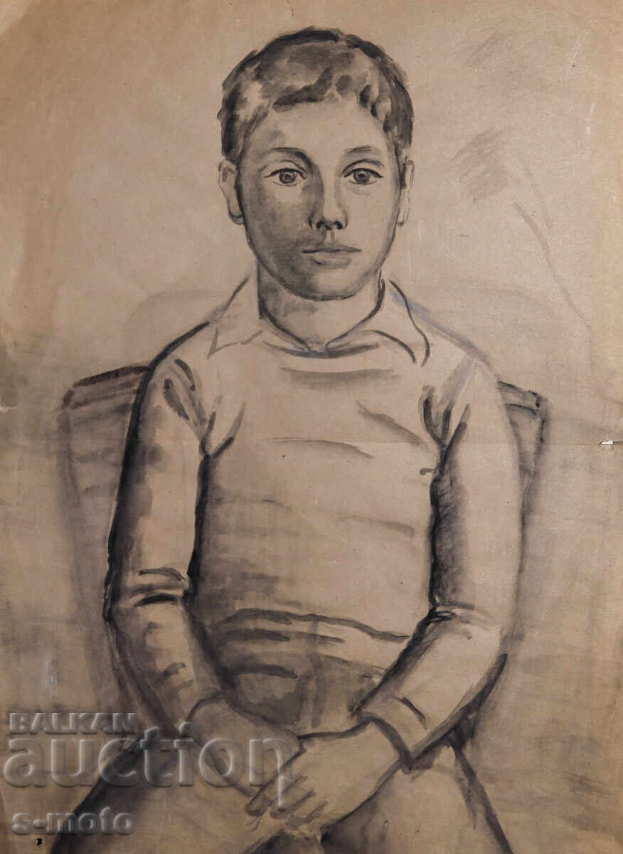 Mara Tsoncheva ( 1906 - 1989 ) ακουαρέλα πορτρέτο Mara Tsoncheva ( 1906 - 1989 ) ακουαρέλα πορτρέτο