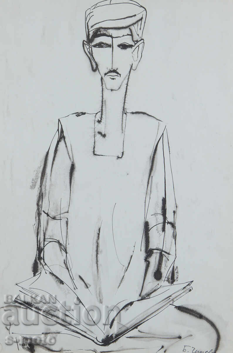 Licitație Bogdana Chipeva (1929 – ? ) desen tuș portret