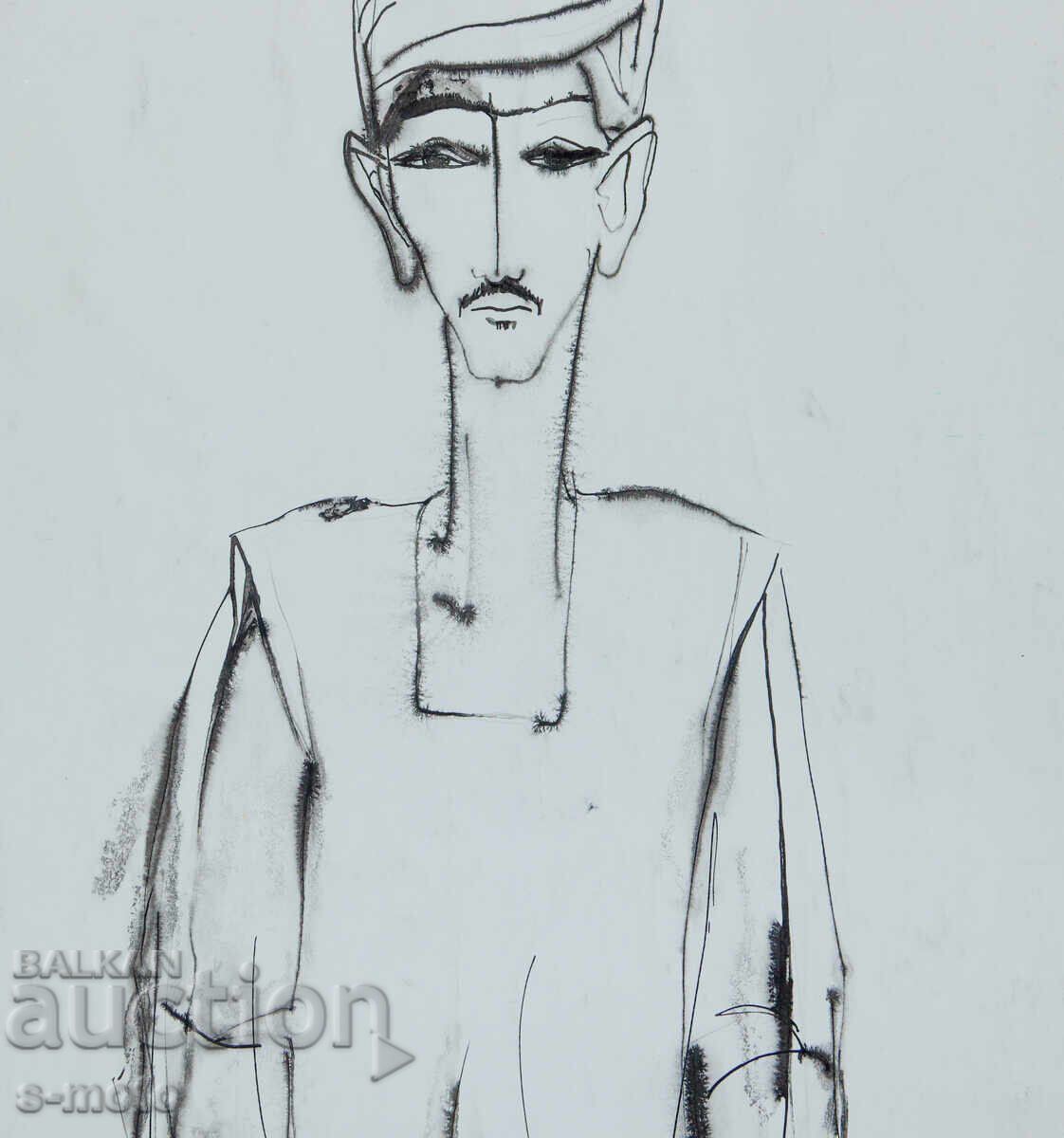 Bogdana Chipeva (1929 – ? ) desen tuș portret - 5