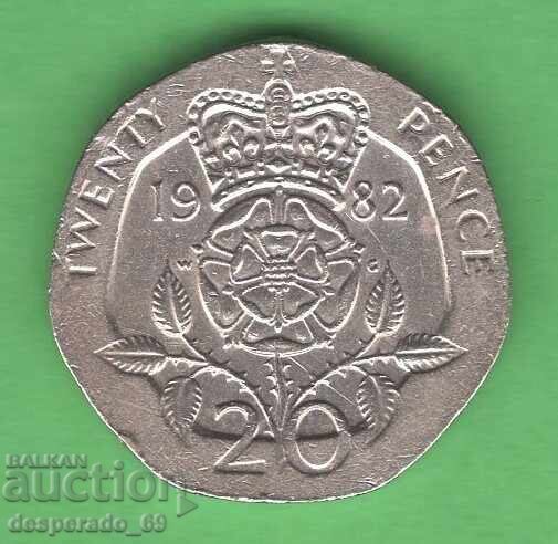 (¯`'•.¸ 20 pence 1982 MAREA BRITANIE ¸.•'´¯) (¯`'•.¸ 20 pence 1982 MAREA BRITANIE ¸.•'´¯)