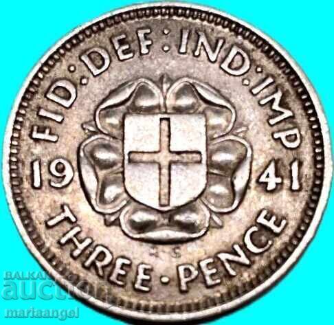 Auction 3 pence 1941 Great Britain Maundy George VI silver Auction 3 pence 1941 Great Britain Maundy George VI silver