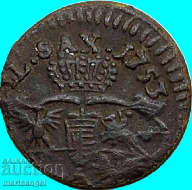 Polonia 1 groș 1753 August cupru