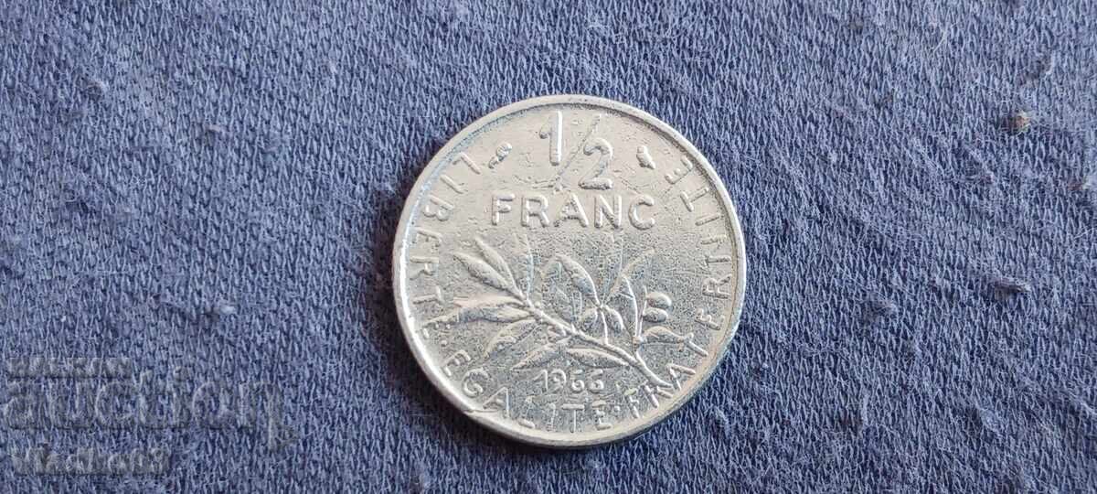 Franța 1/2 franc 1966