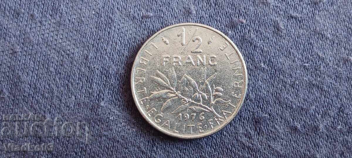 Franța 1/2 franc 1976