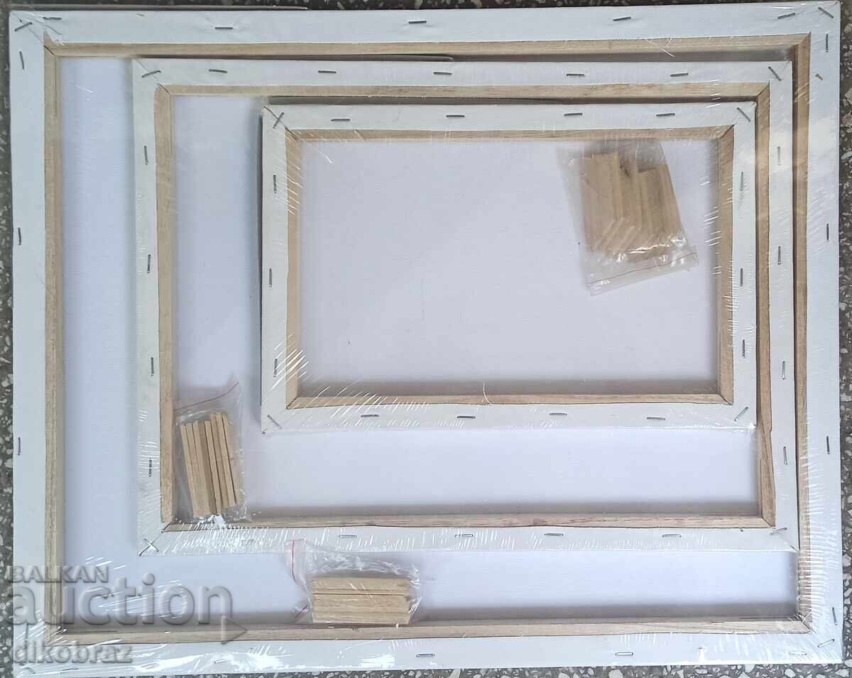 Pânză pentru pictură - 3 bucăți 50x40 40x30 30x20 noi - pentru 10€ cu preț € 10.00 | 19.56 BGN