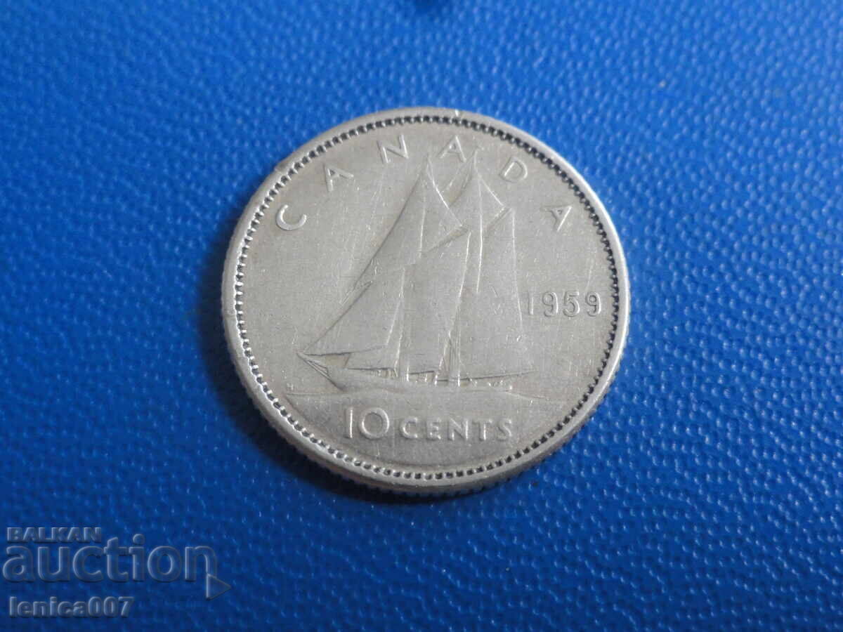 Licitație Canada 1959 - 10 cenți (Ag)