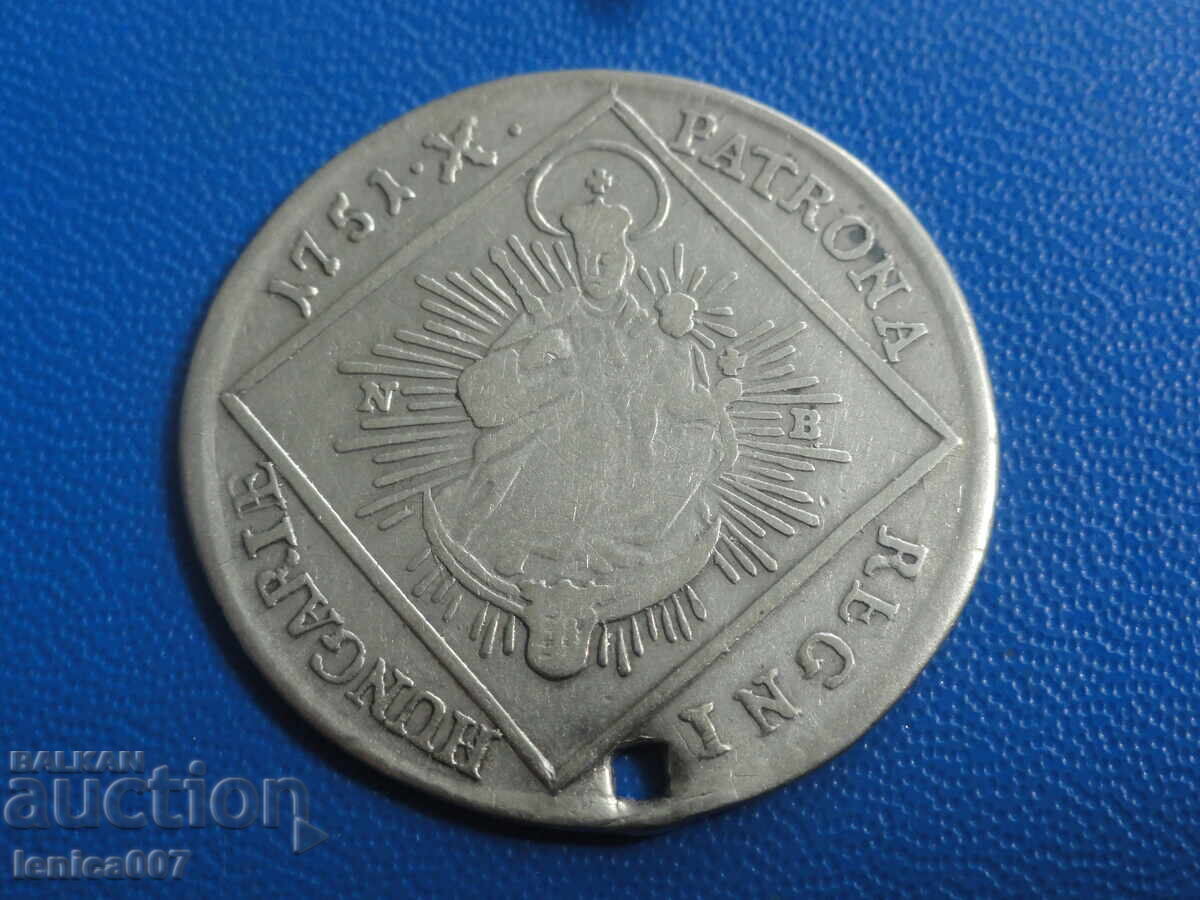 Ungaria 1751 - 30 creițari ''Maria Tereza'' (Ag) R
