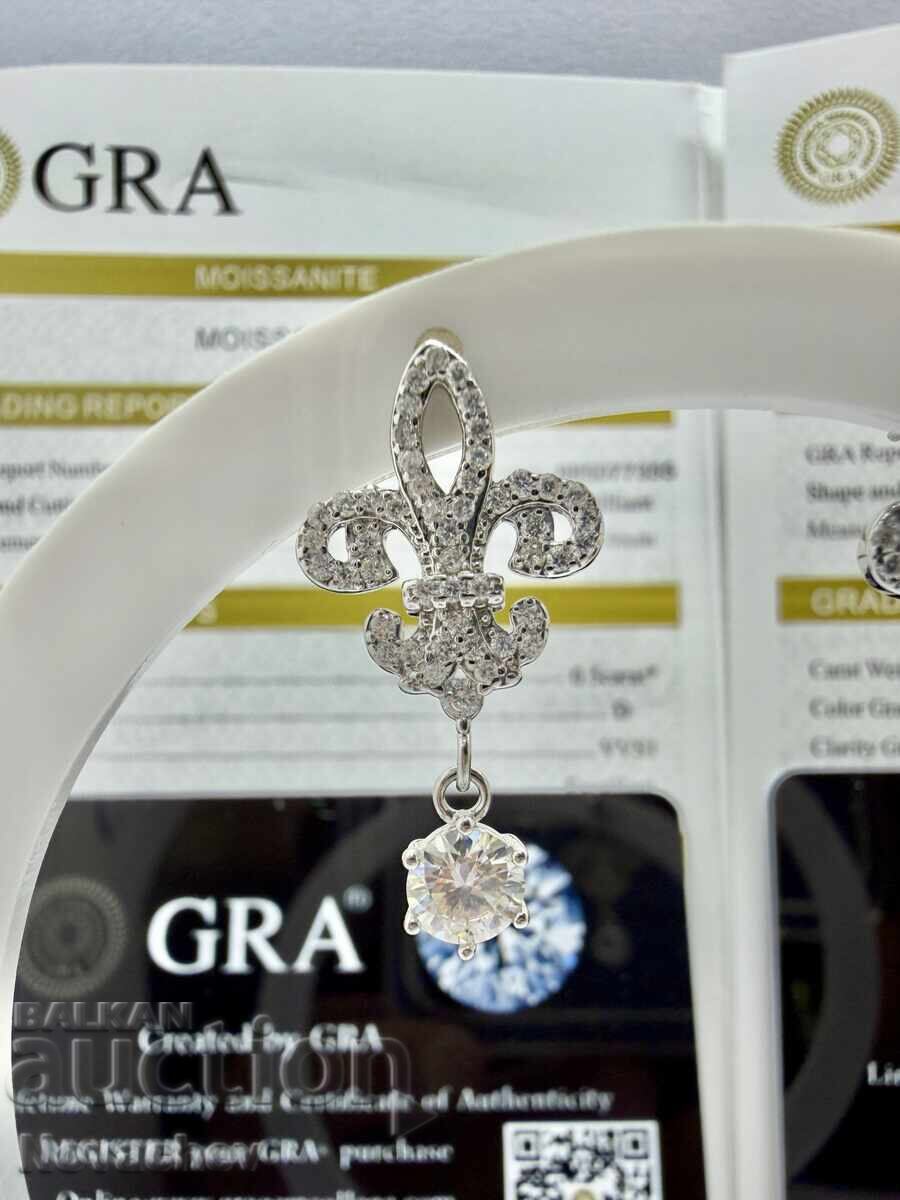 Livrarea Cercei din argint cu moissanite (diamant) 0.5 carate Livrarea Cercei din argint cu moissanite (diamant) 0.5 carate
