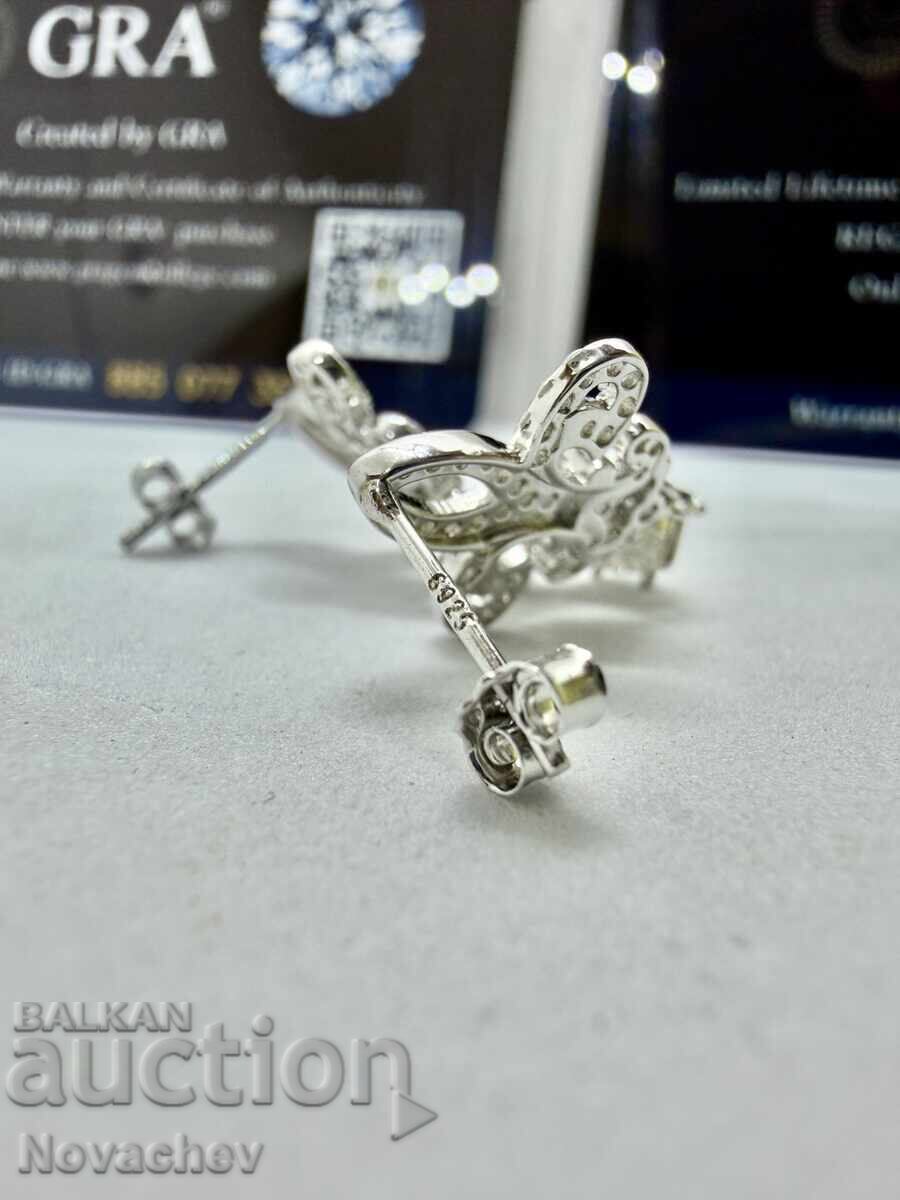 Cercei din argint cu moissanite (diamant) 0.5 carate - 5 Cercei din argint cu moissanite (diamant) 0.5 carate - 5