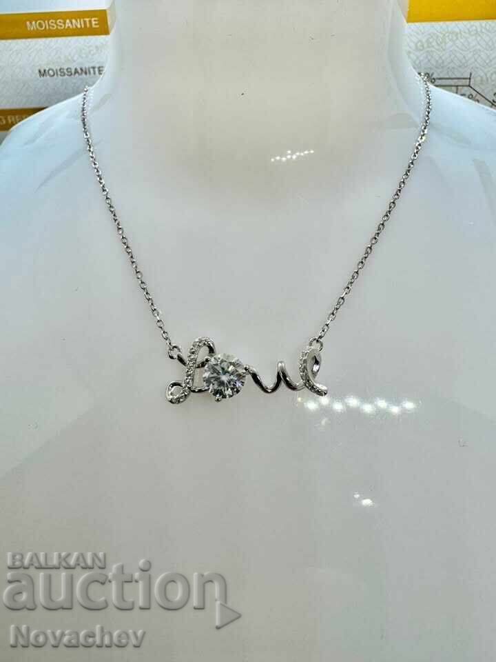 Colier din argint cu moissanite (diamant) 1 carat