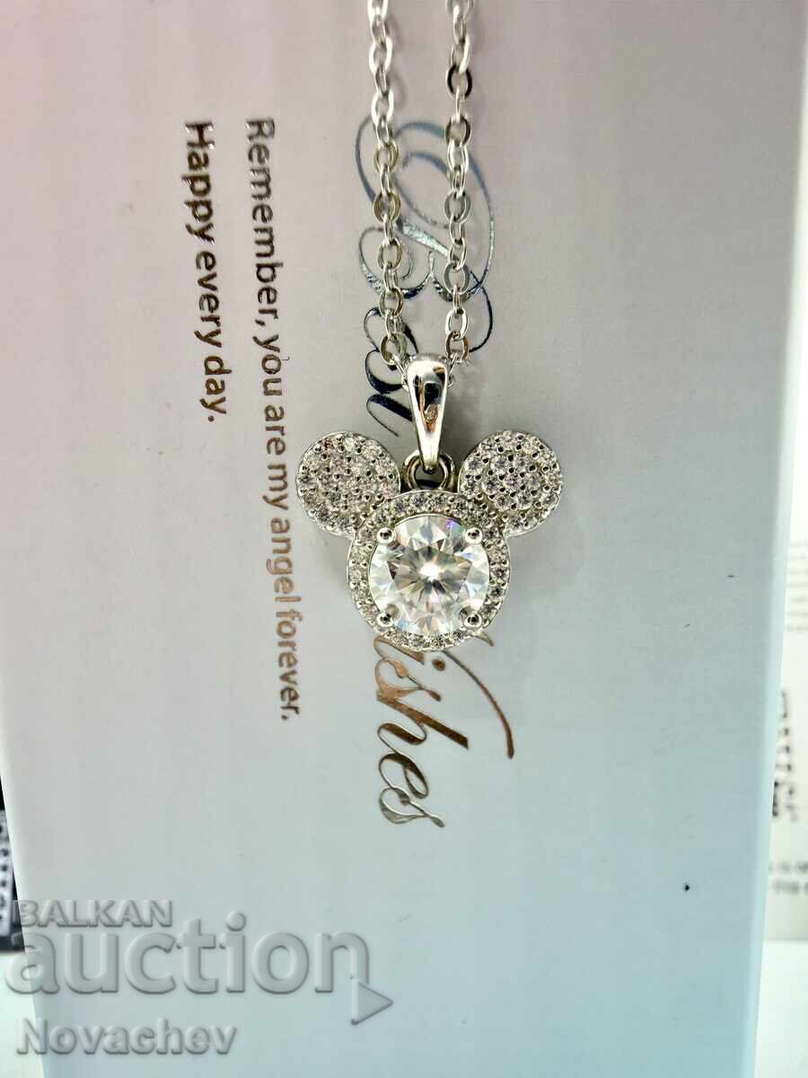 Licitație Colier din argint cu moissanite (diamant) 1 carat Licitație Colier din argint cu moissanite (diamant) 1 carat