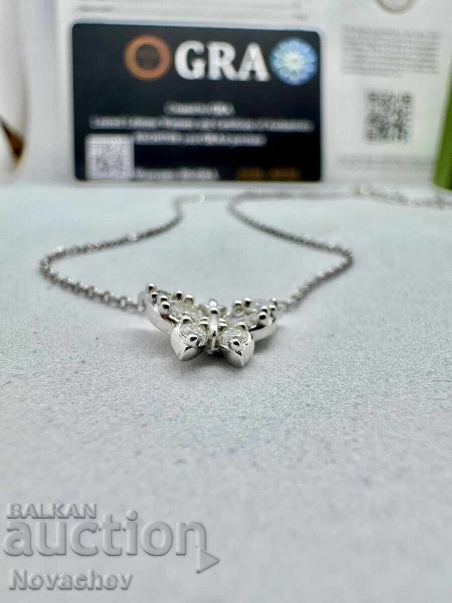 Colier din argint cu moissanite (diamant) 0.32 carate - 5