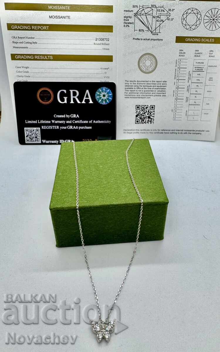 Colier din argint cu moissanite (diamant) 0.32 carate - 6