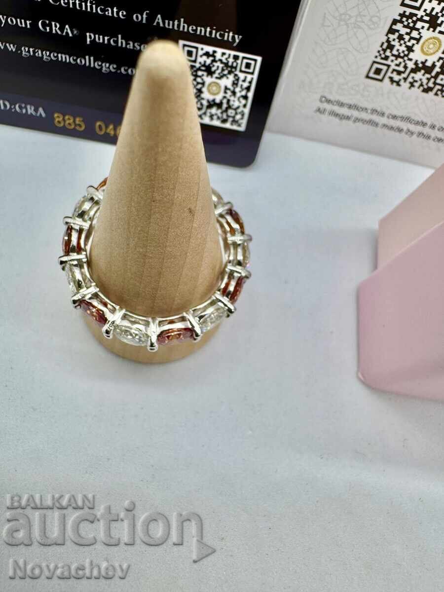 Livrarea Inel din argint cu moissanit (diamant) 7 carate