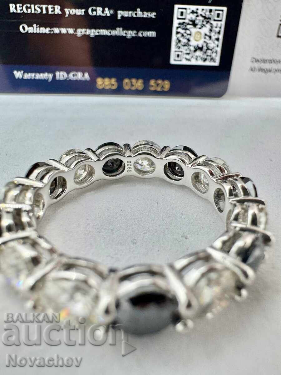 Inel din argint cu moissanite (diamant) 7.5 carate - 6 Inel din argint cu moissanite (diamant) 7.5 carate - 6