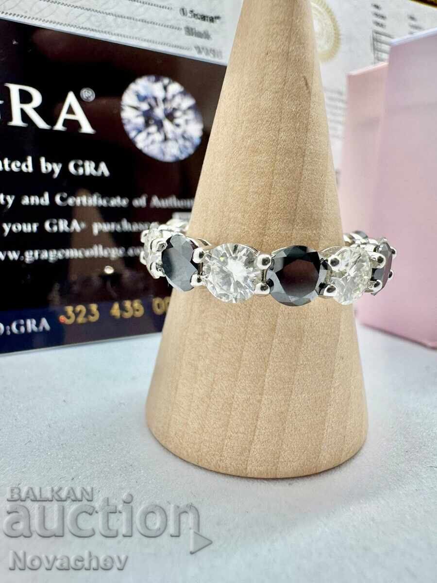 Licitație Inel din argint cu moissanit (diamant) 7 carate Licitație Inel din argint cu moissanit (diamant) 7 carate