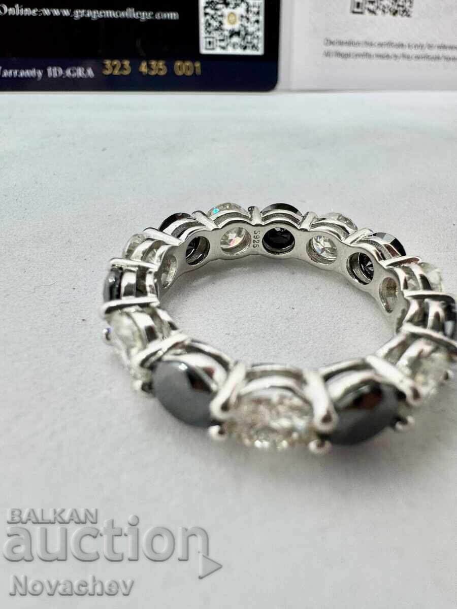 Inel din argint cu moissanit (diamant) 7 carate - 5 Inel din argint cu moissanit (diamant) 7 carate - 5