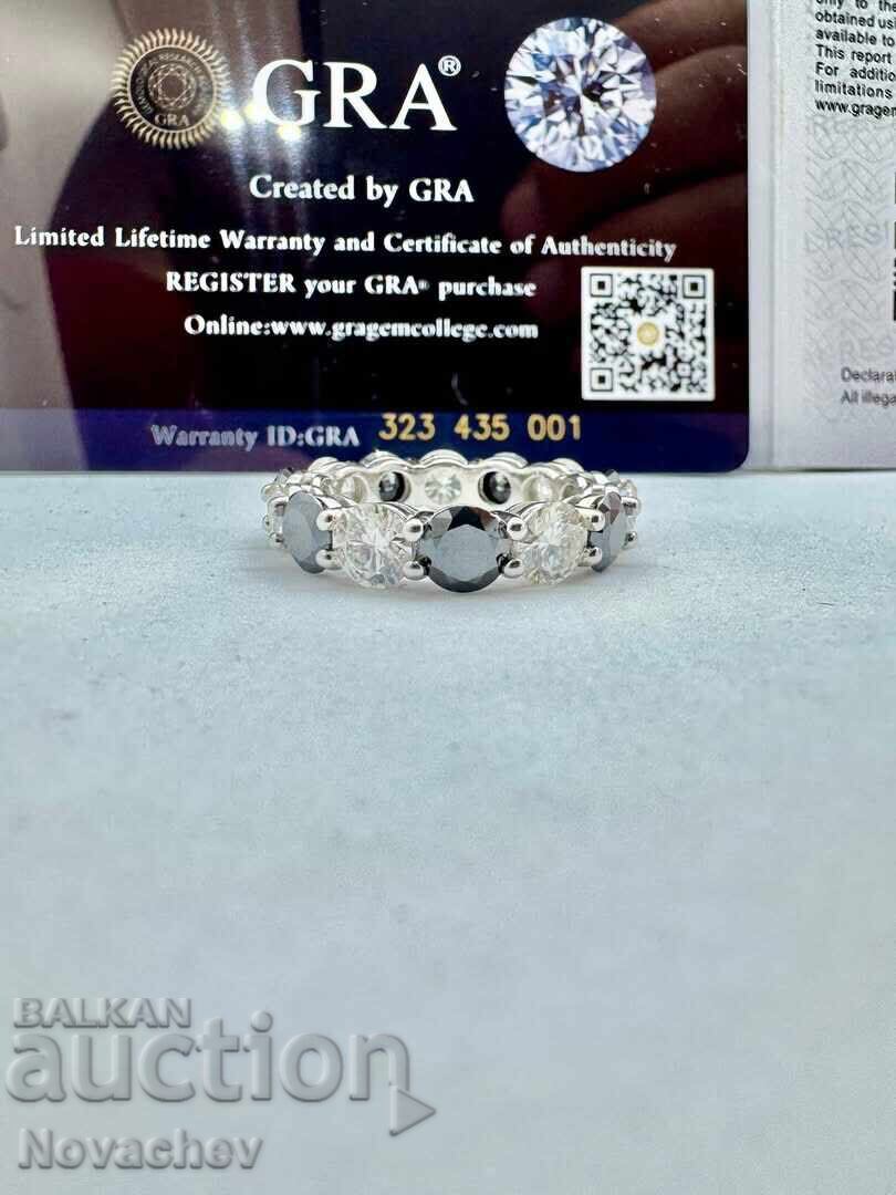 Inel din argint cu moissanit (diamant) 7 carate Inel din argint cu moissanit (diamant) 7 carate