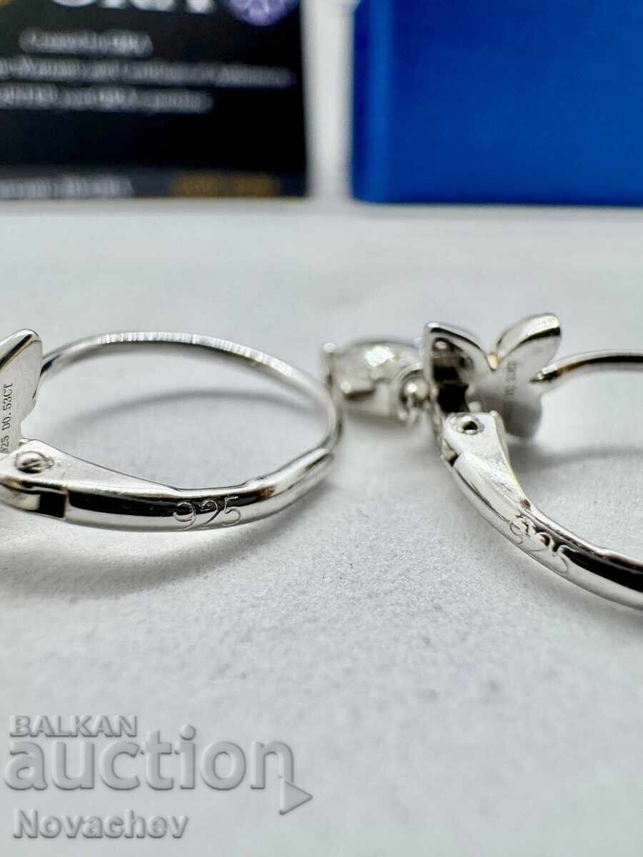 Cercei din argint cu moissanite (diamant) 0.5 carate - 5 Cercei din argint cu moissanite (diamant) 0.5 carate - 5