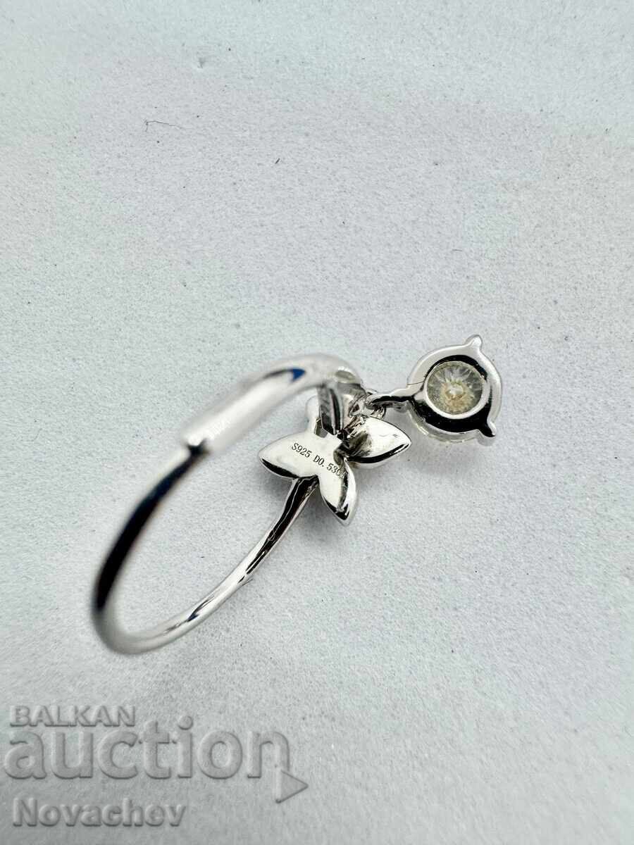 Cercei din argint cu moissanite (diamant) 0.5 carate - 6 Cercei din argint cu moissanite (diamant) 0.5 carate - 6