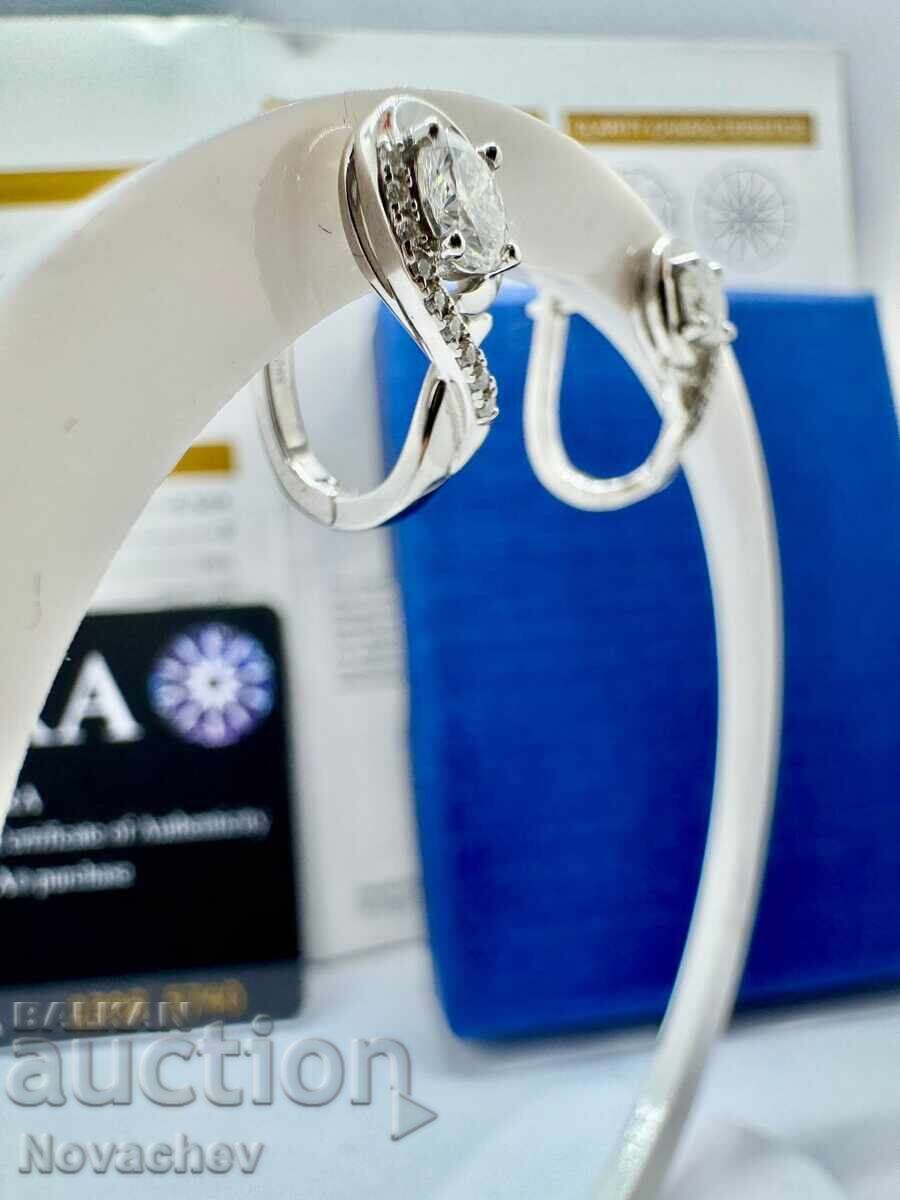 Livrarea Cercei din argint cu moissanite (diamant) 0.5 carate Livrarea Cercei din argint cu moissanite (diamant) 0.5 carate