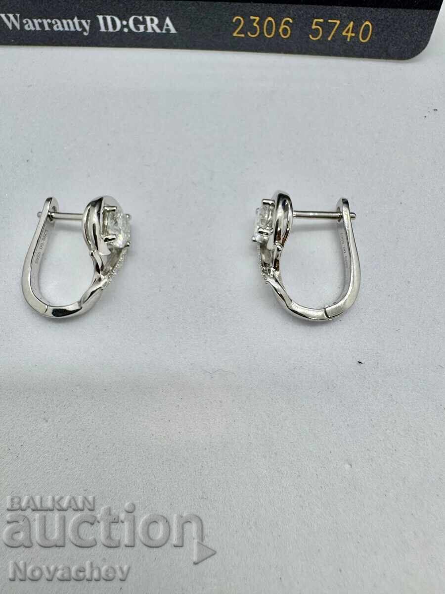 Cercei din argint cu moissanite (diamant) 0.5 carate - 6 Cercei din argint cu moissanite (diamant) 0.5 carate - 6
