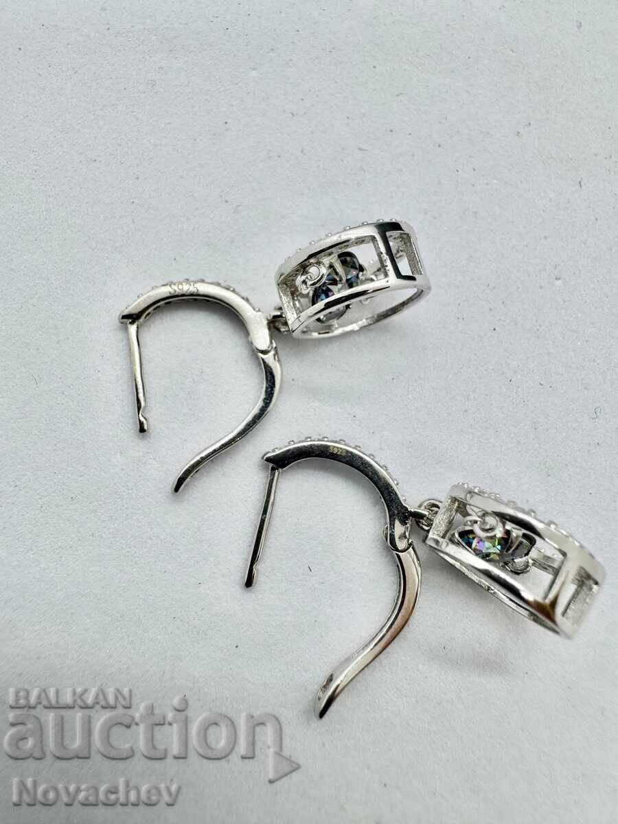 Cercei din argint cu moissanite (diamant) 0.5 carate - 5