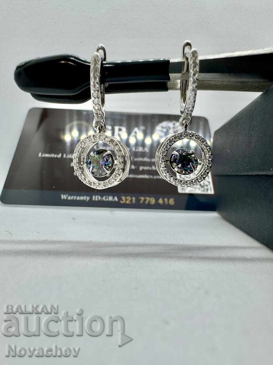 Cercei din argint cu moissanite (diamant) 0.5 carate - 6