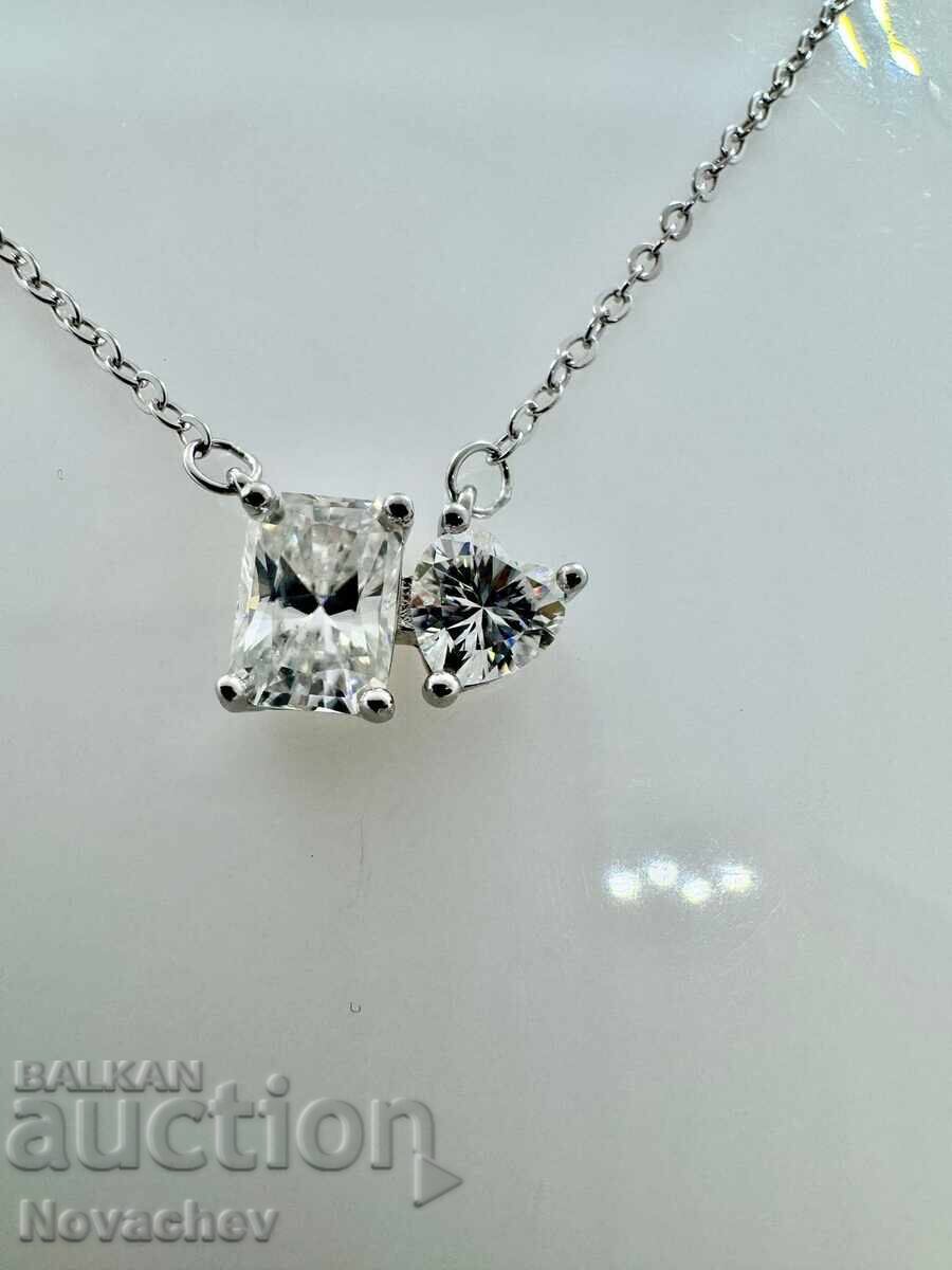 Licitație Colier din argint cu moissanite (diamant) 1.5 carate