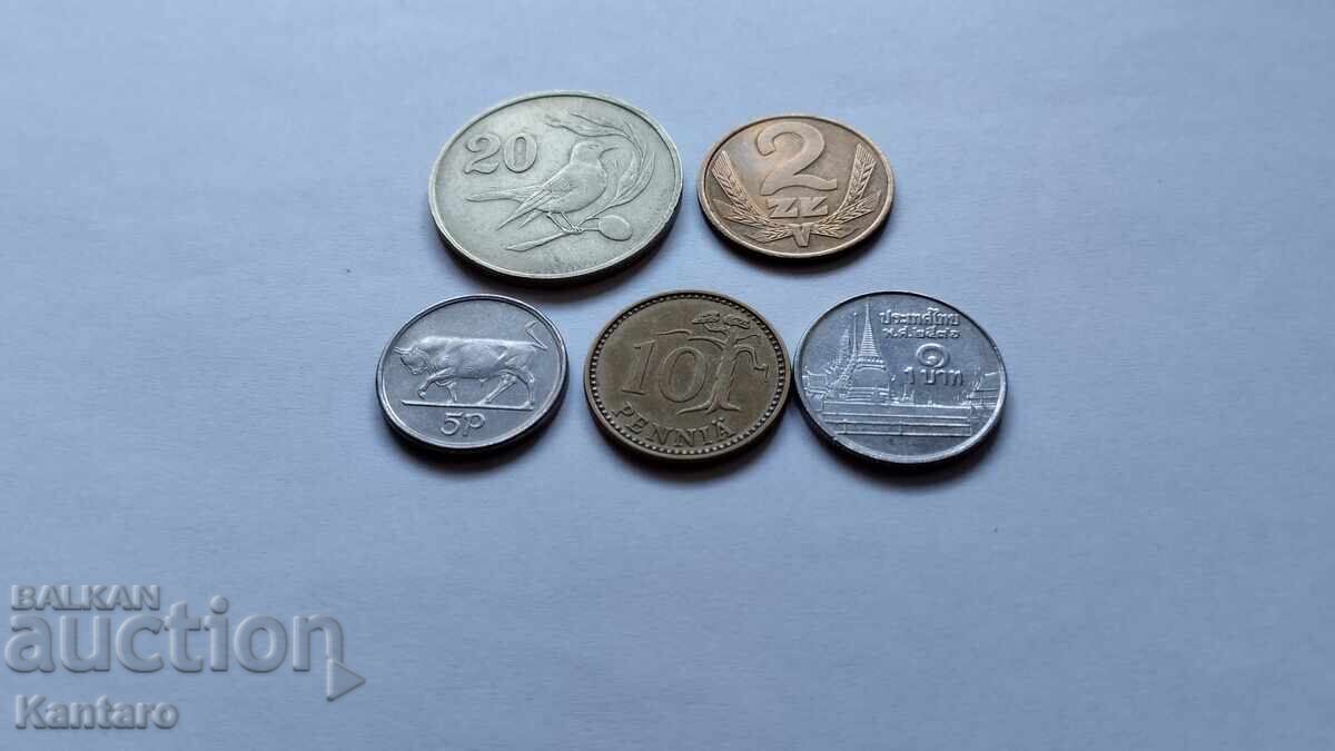 Licitație Monede străine - 5 bucăți Licitație Monede străine - 5 bucăți