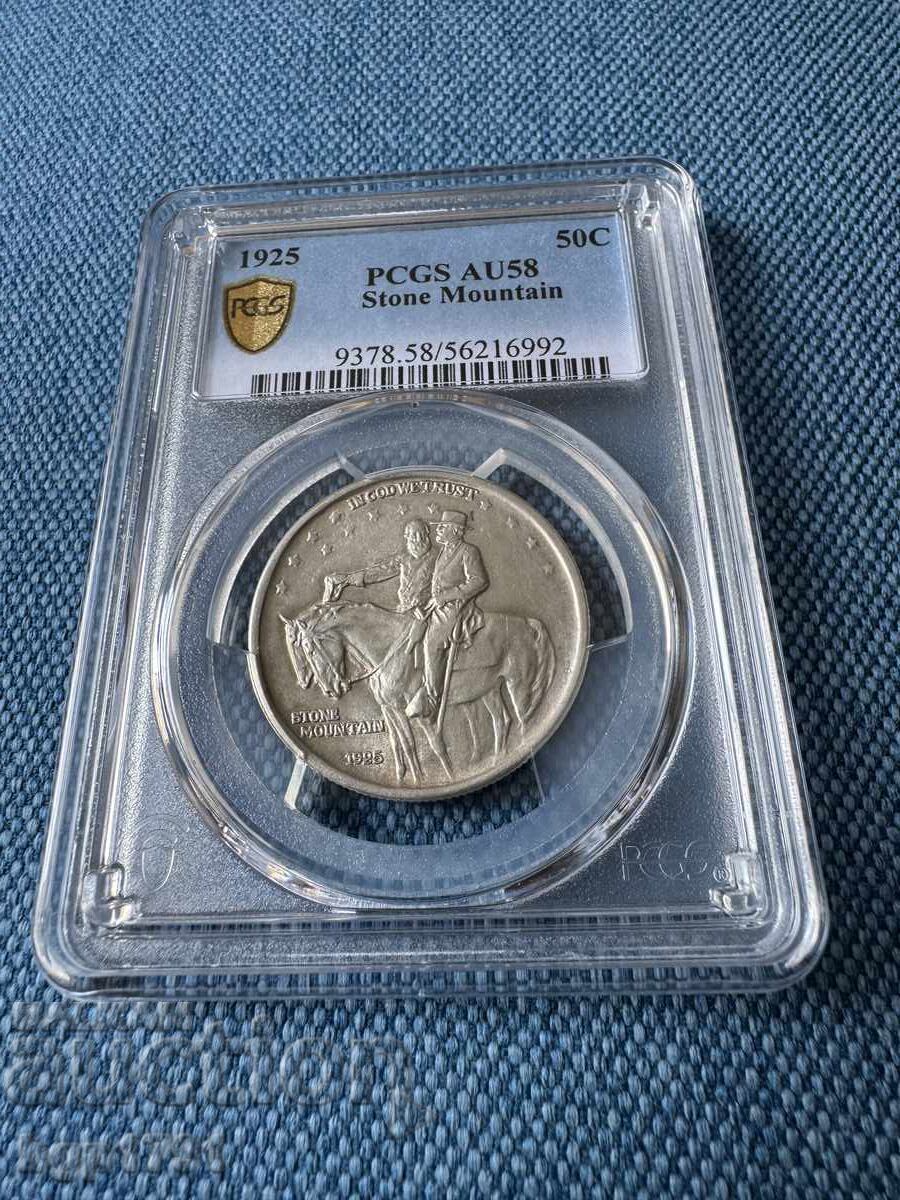 Half Dollar 1925 SUA AU58 PCGS argint cu preț € 150.00 | 293.38 BGN