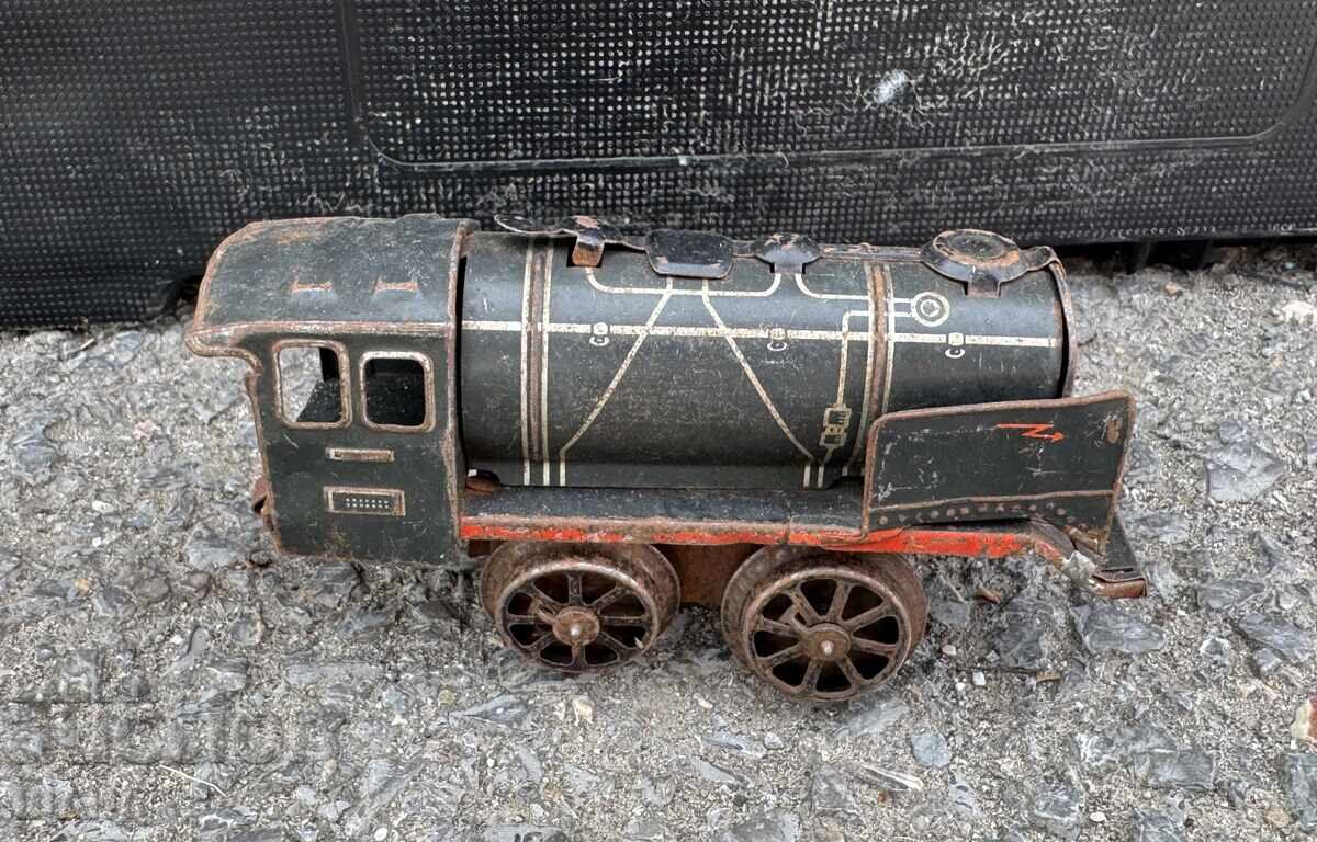 Licitație Jucărie mecanică veche germană din metal, tren, locomotivă