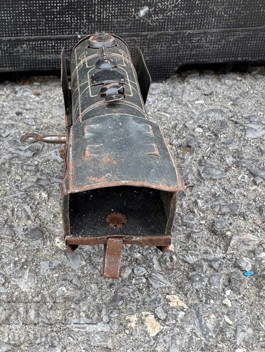 Livrarea Jucărie mecanică veche germană din metal, tren, locomotivă