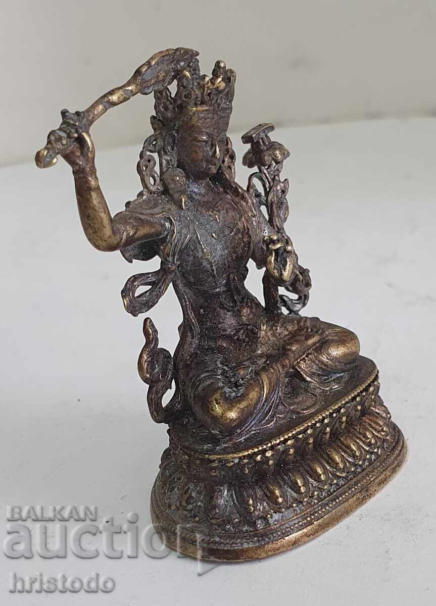 Statuetă din bronz a zeității indiene „Manjushri” - sculptură cu preț € 10.00 | 19.56 BGN