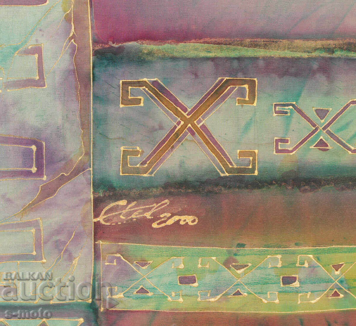 Tablou compoziție abstractă peisaj batik - 5 Tablou compoziție abstractă peisaj batik - 5