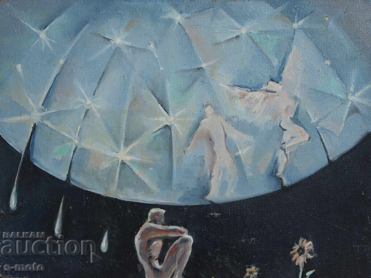 Tablou ulei, compoziție abstractă Tablou ulei, compoziție abstractă